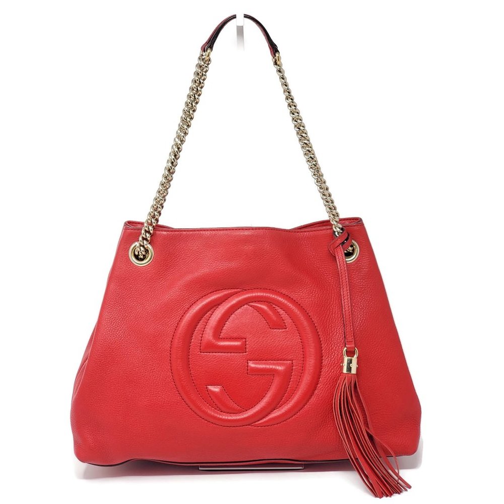 Gucci Soho Medium on Chain Leather Shoulder Bag - Picture 1 of 15